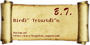 Biró Trisztán névjegykártya